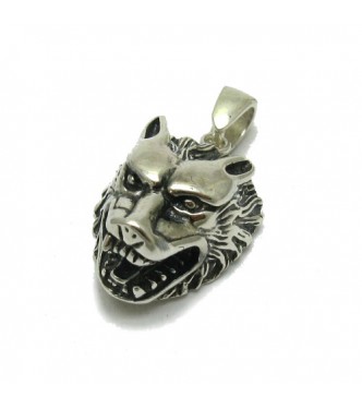 PE001241 Sterling silver pendant solid 925 Wolf Empress